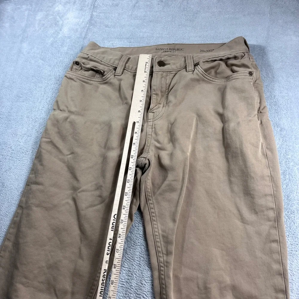 Banana Republic Traveler Slim Fit Pants Mens 30x32 Tan Khaki Chino 5-Pocket